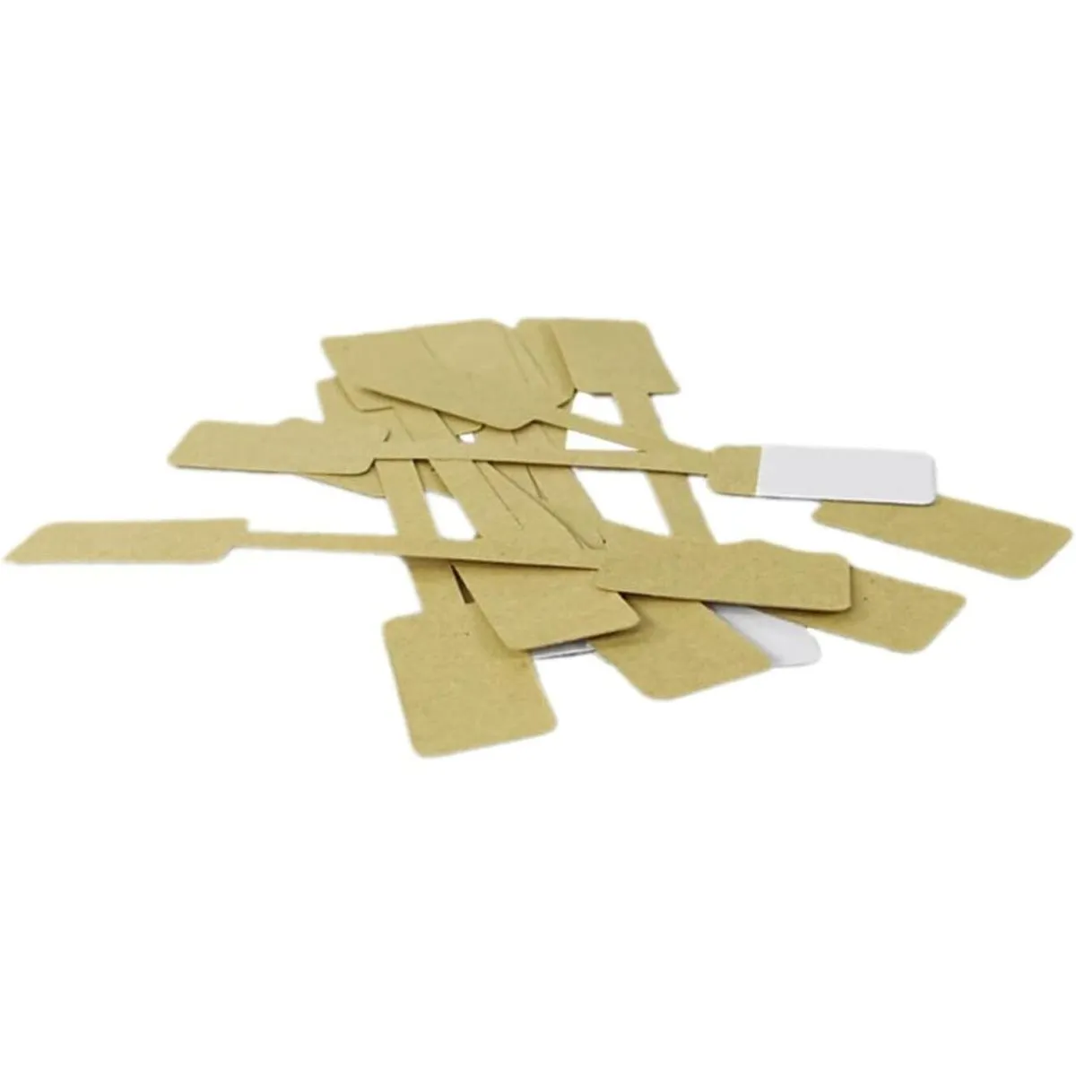 100sheets Kraft Paper Jewelry Price Tags Self-Adhesive Ring Labels Blank