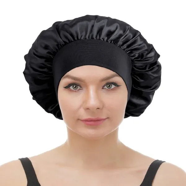 Solid Hair Bonnet - Black