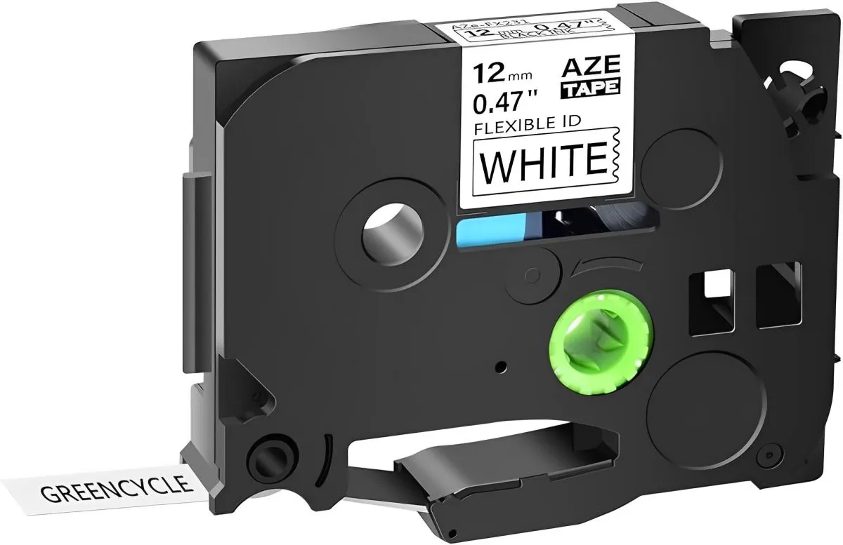 AZE-FX231 Brother Compatible Label Cartridge Flexable Black on White 12mm