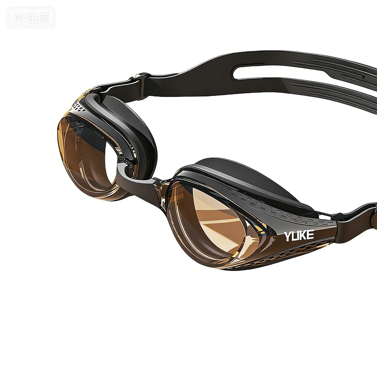 Adult Swimming Goggles Clear Lenses - High-Definition And Comfortable - Black