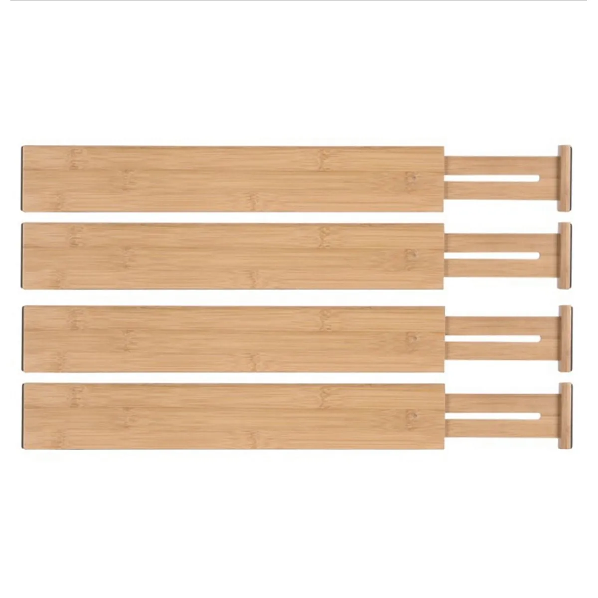 4-Piece Bamboo Drawer Divider Organizer for Bedroom Dressing Table