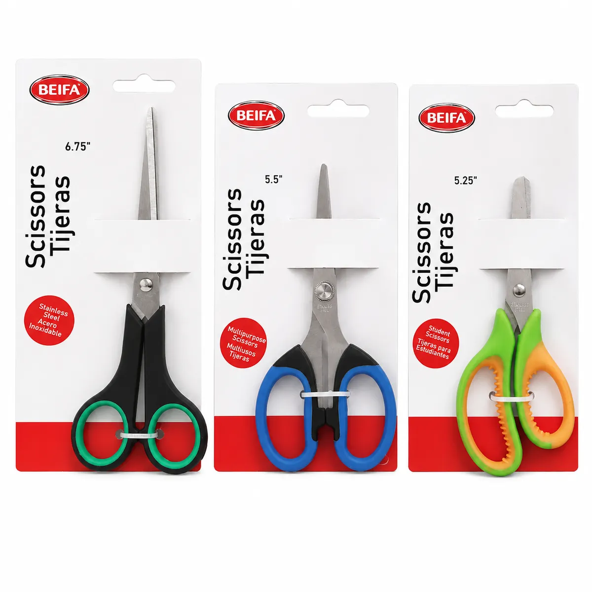 BEIFA Stainless Steel Scissors Set - Multipurpose & Student Use