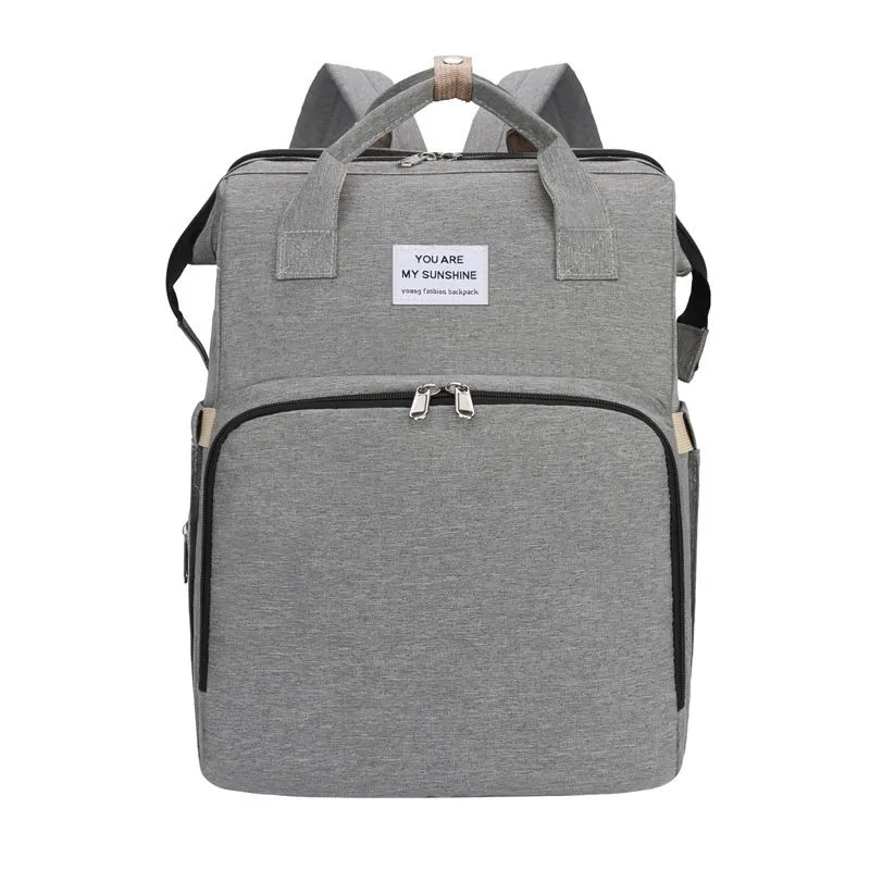 Multi-functional Portable Diaper Bag/Nappy Changing Backpack - Grey