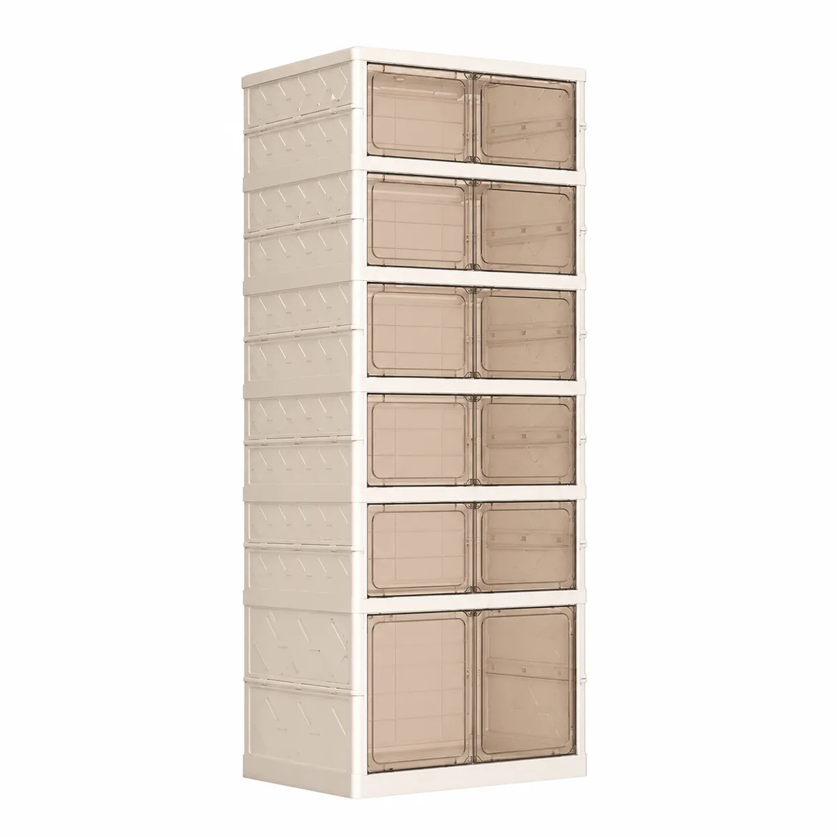 6 Tier Shoe Storage Cabinet with Magnetic Clear Doors