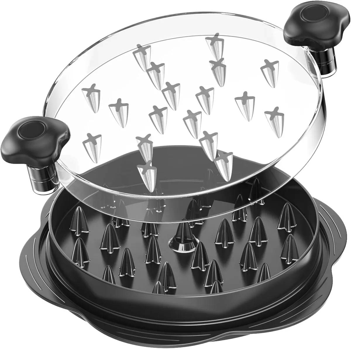 Chicken Shredder Chopper Machine Transparent Food Shredder for Chicken - Black
