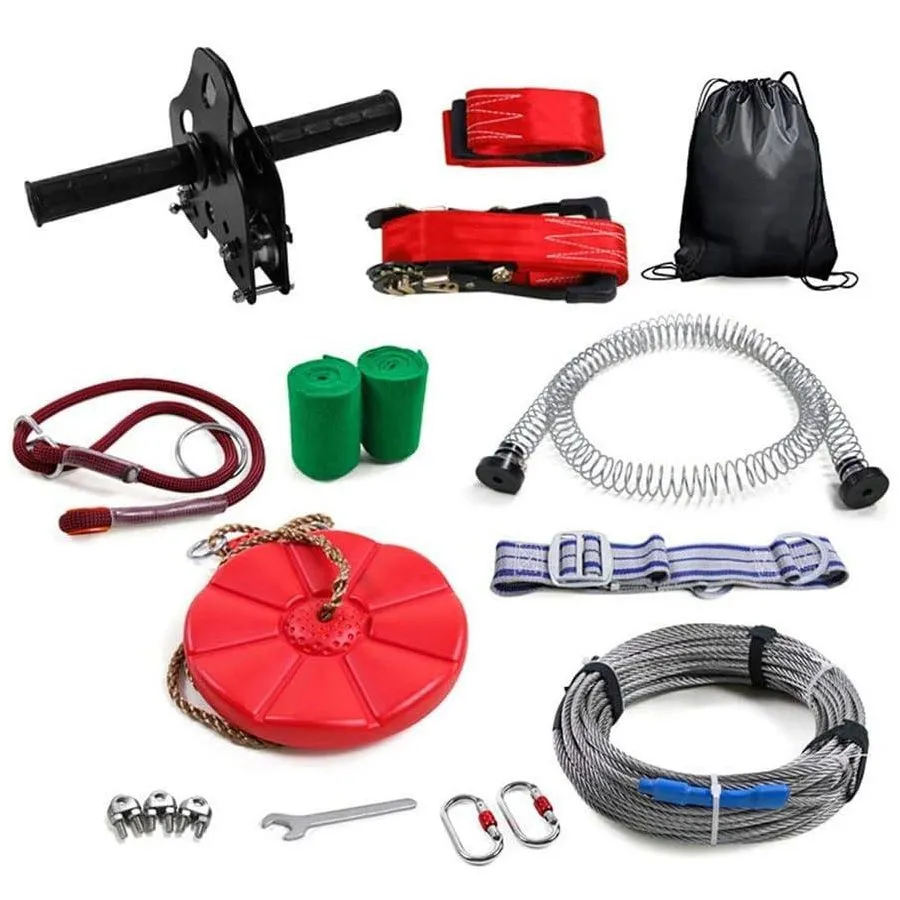 Zip Line Kit for Kids Up to 380Lbs 120FT Quick Tighten Zipline for Backyard