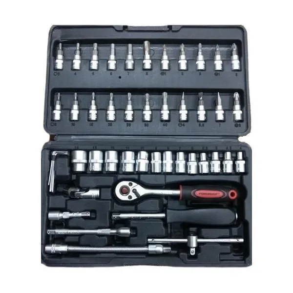 Supage 46 Piece Ratchet Socket and Bit Set - Black