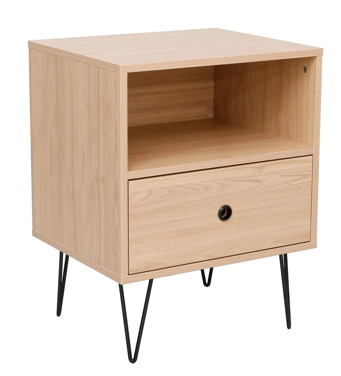Indra Nightstand, Pedestal - Click Furniture - Light Oak