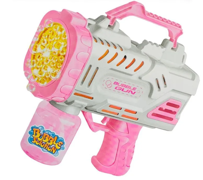 SamMag Girls Automatic Bubble Gun Light Up Machine Bubbles Blower - Pink
