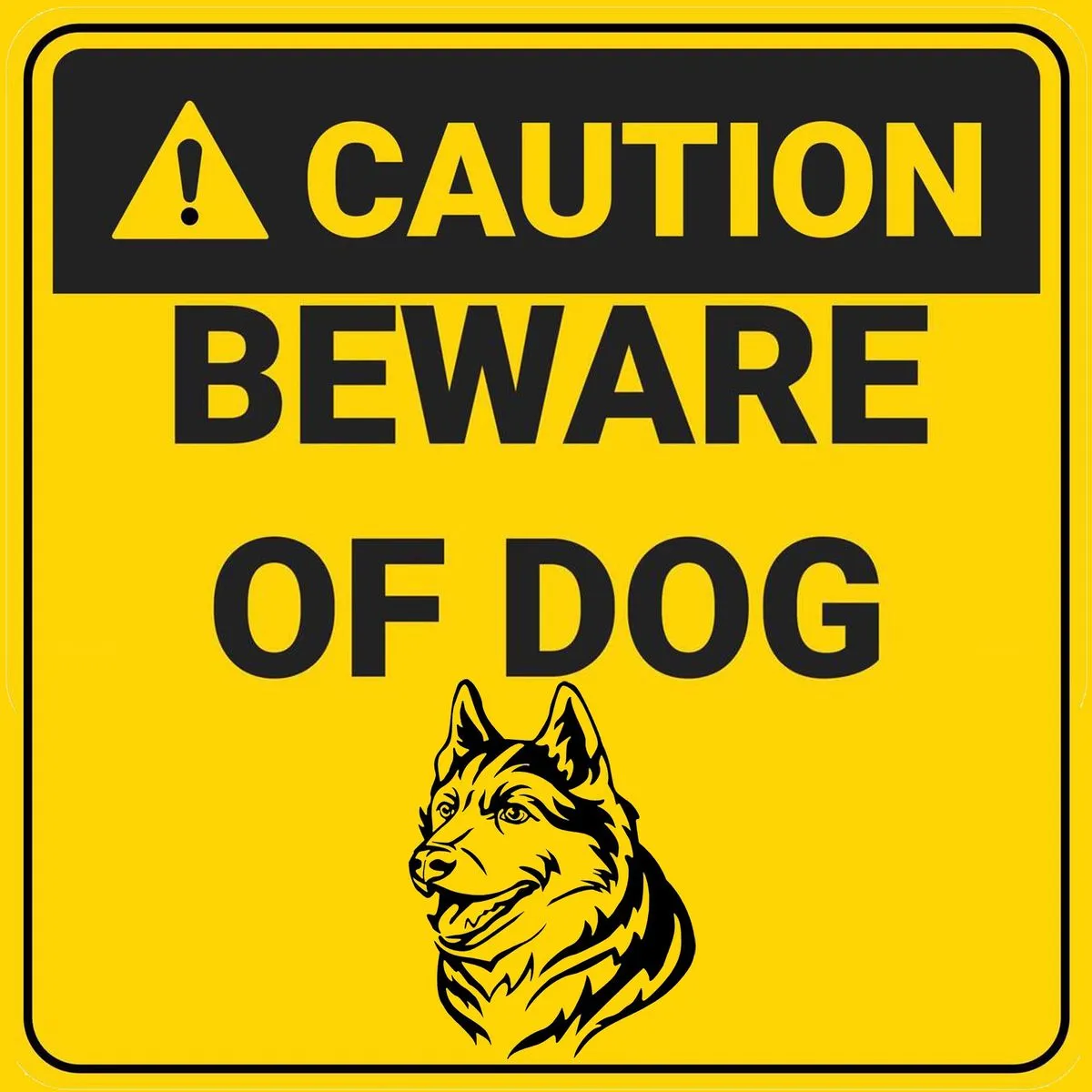 Caution Beware Of Dog Sign 29x29cm