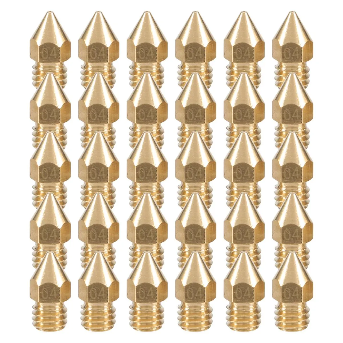 30 Pieces Mk8 Nozzle 0.4Mm 3D Printer Nozzles Extruder Compatible with None