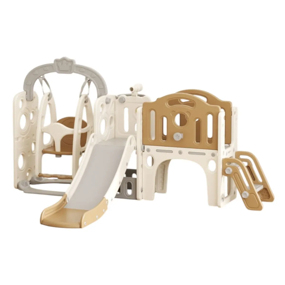 Elf Kids Slide Swing Playset with Rings & Telescope Fully Elevated