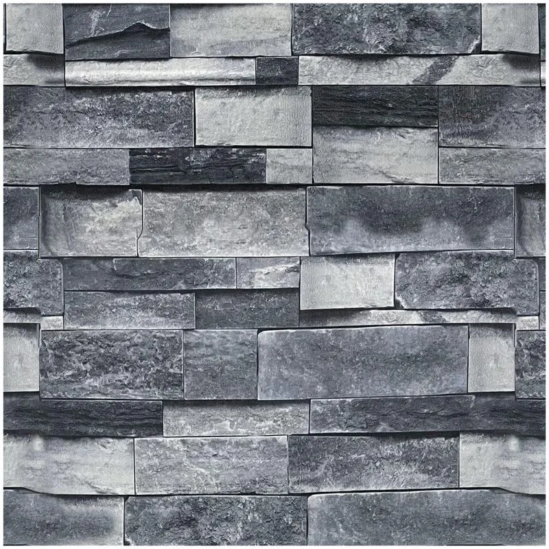 3D Brick Wallpaper Self Adhesive Faux Brick Decor Sticker - 980 x 45cm - Grey slate