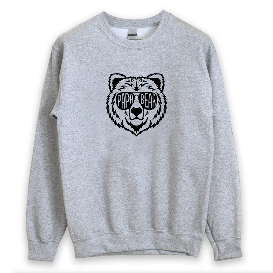 Men's Papa Bear Regular Fit Grey Sweater