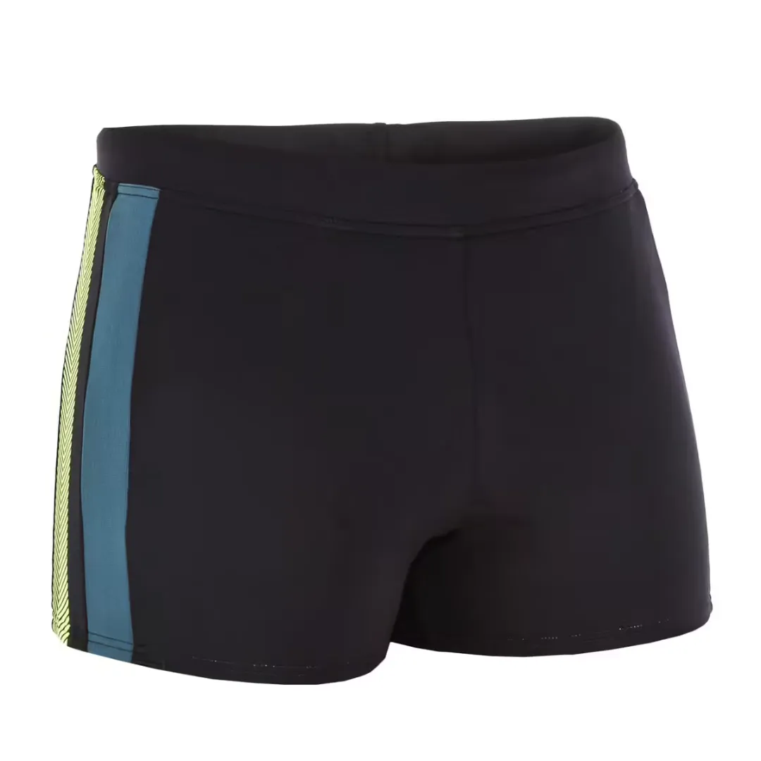 Nabaiji Men's Swimming Boxer - Yoke - Black / Yellow