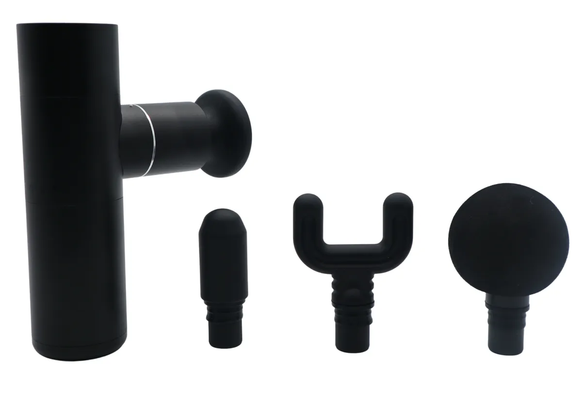 Moovi Handheld Wireless Deep Tissue Massage Gun with 4 Variable Heads - Black