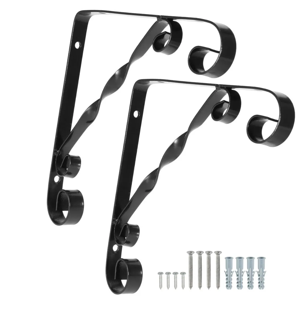 Retoolery Decorative Scroll-Work Wall Shelf Brackets - 20cm x 20cm - x 2