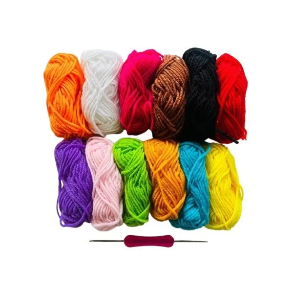Arts & Crafts - DIY Crochet Kit - 12 Rolls & Crochet Hook