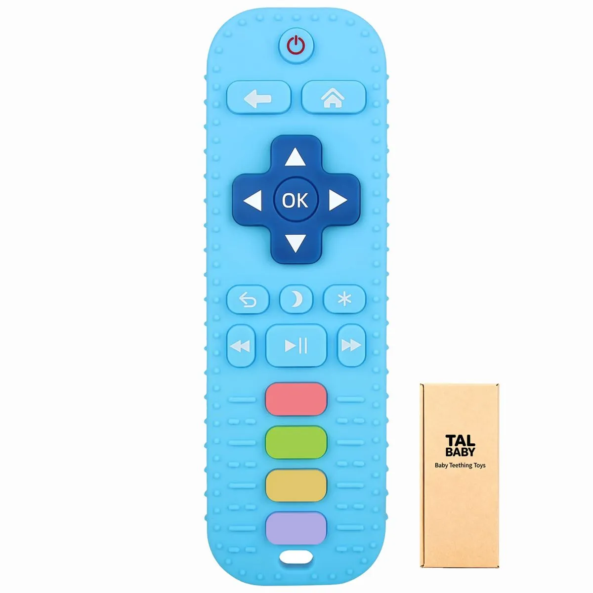 Baby Teething Toys TV Remote Control Shaped Teether for 3-18 Months - Blue