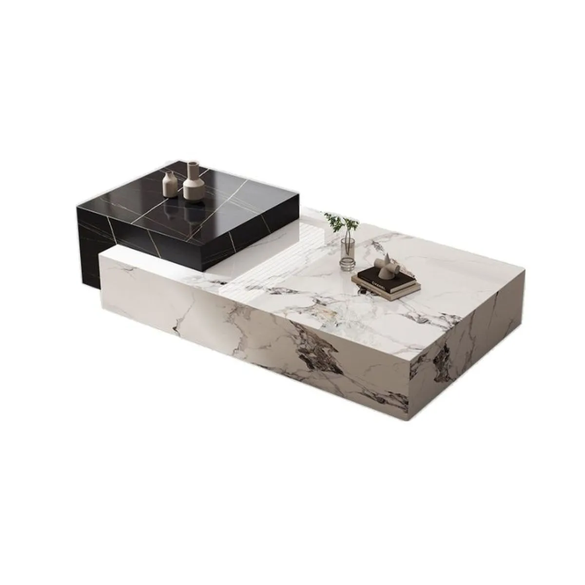 Ziyane Faux Marble Modern Coffee table, Sintered Stone