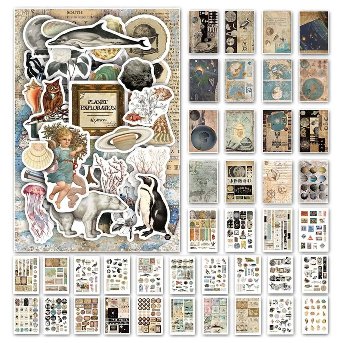 40 Sheets Ephemera Book For Art Journaling B