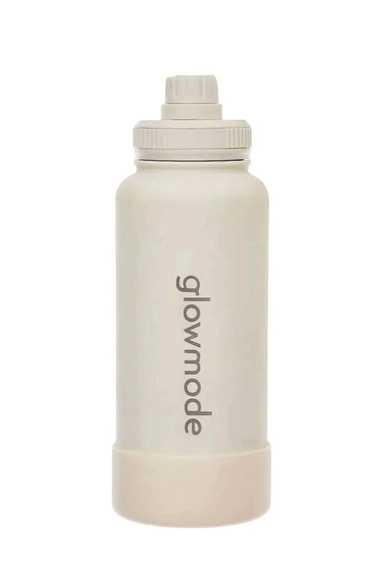 Glowmode 1L/34Oz Sip & Go Stainless Steel Water Bottle - Cream