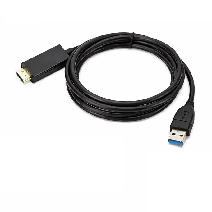 HDMI Adapter Cable 1.8m Full HD 1080p Display Converter Plug Play USB 3.0