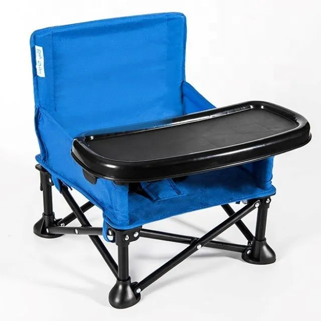 Portable Baby Booster High Chair - Blue & Black