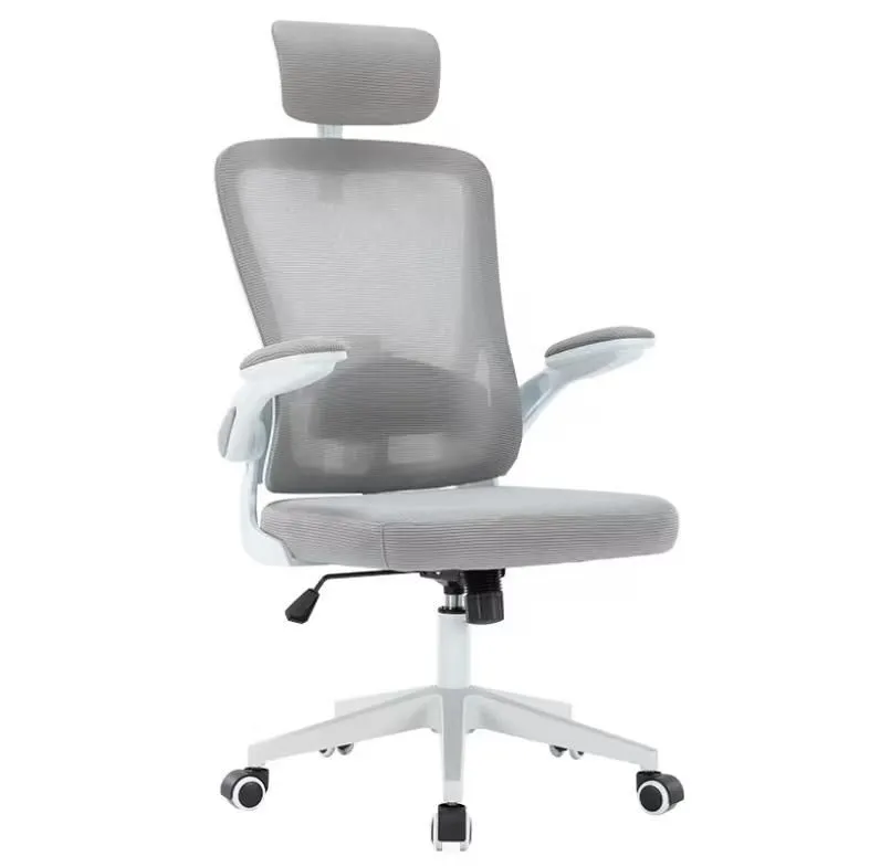 Modern Executive Mesh Chair with Ergonomic Support - White & Grey
