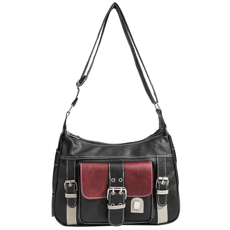 New Color Blocked Shoulder Crossbody Bag