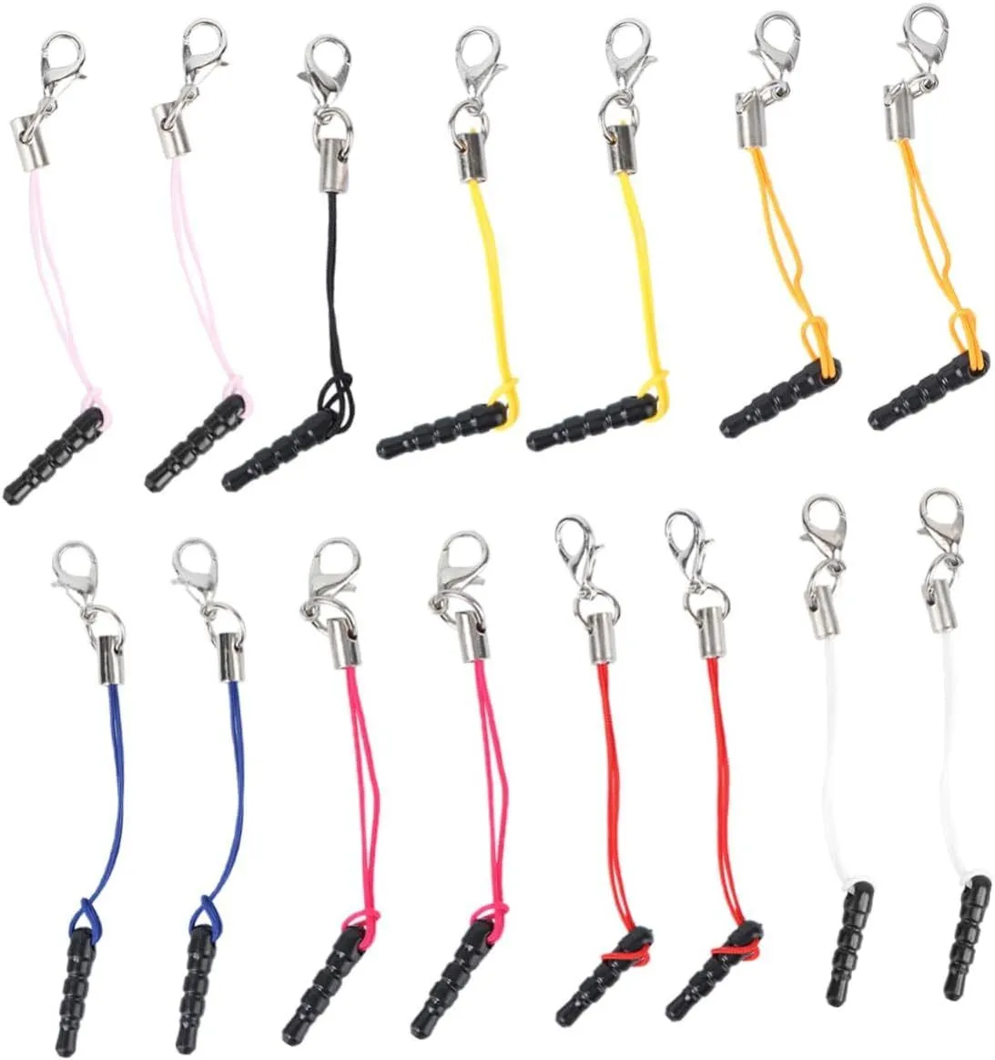 15Pcs Cell Phone Charm Straps DIY Accessories for Keychain And Phones