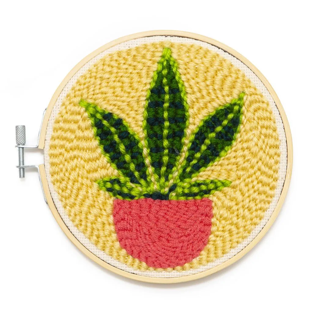 Potted Plant Punch Needle (Rug Hooking) Embroidery Kit