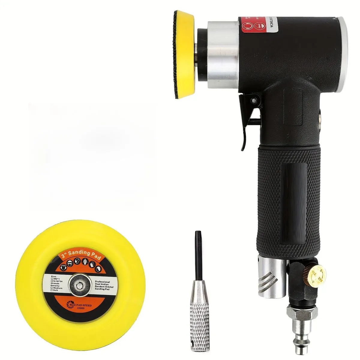 2" 3" Mini Pneumatic Air Sander Dual Action Orbital Polisher Grinding Tool
