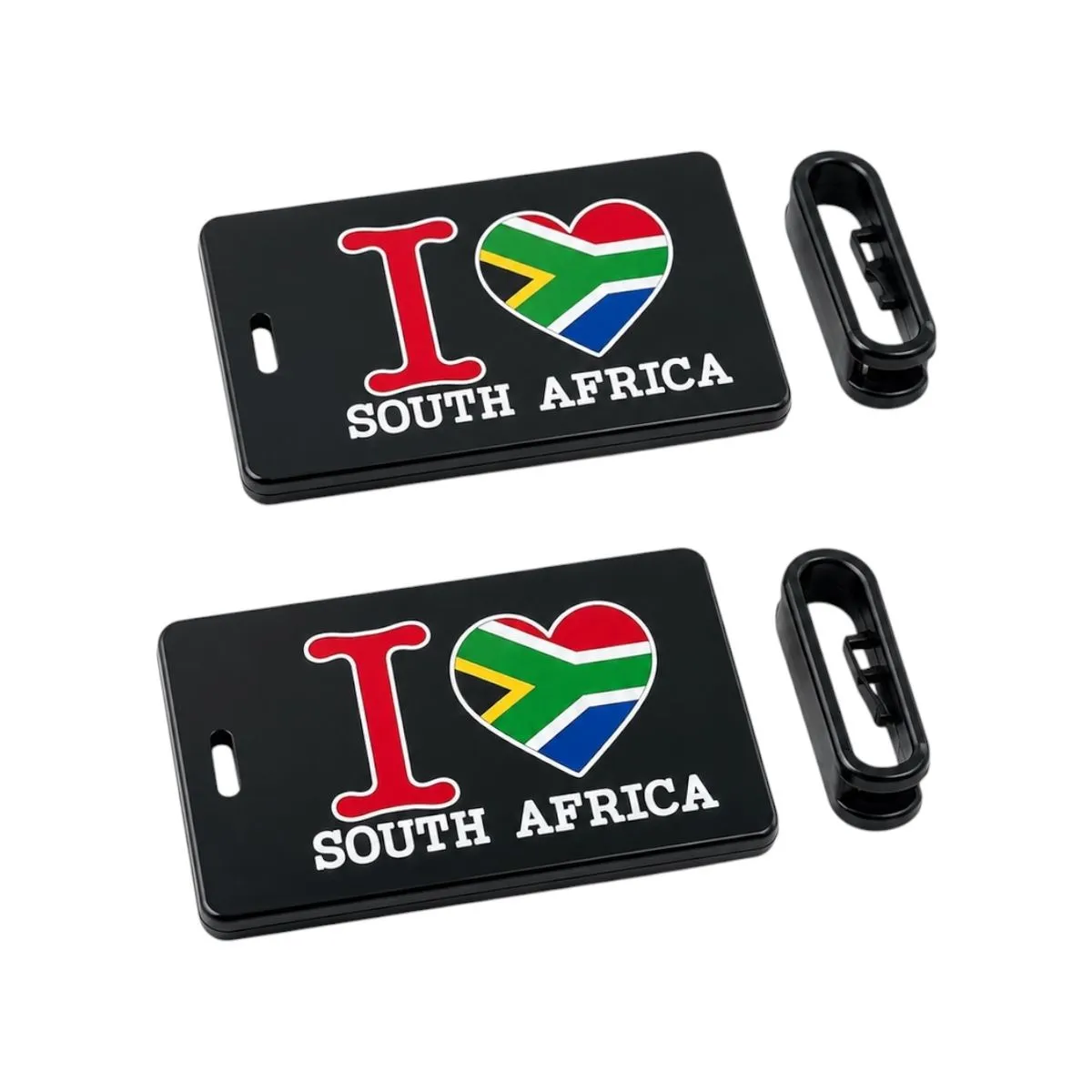 South Africa Luggage Tag with Name Card -Black Travel Bag ID Tag -Set of 2
