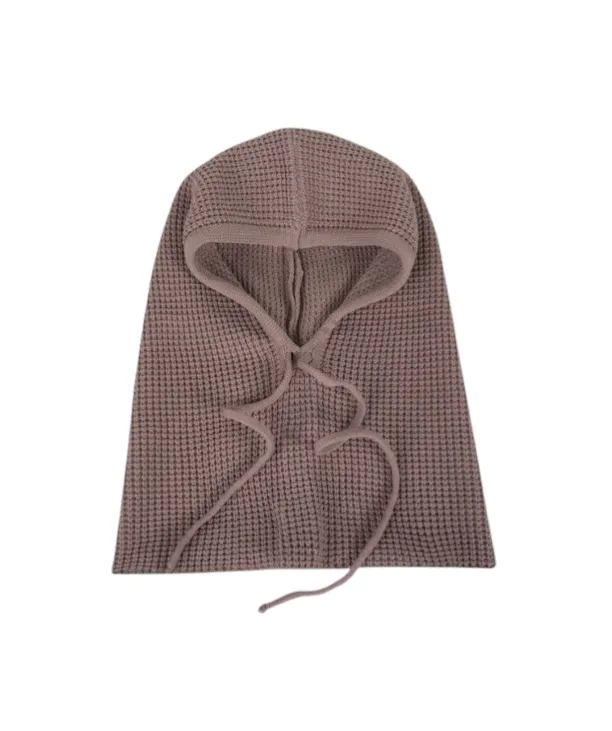 Woman Soft Knit Balaclava Hood Scarf Winter Windproof Neck Warmer - Brown