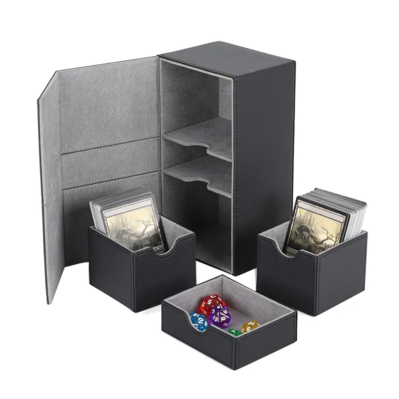 Card Deck Boxes Holds 200+ Card Carrying Organiser Case Black