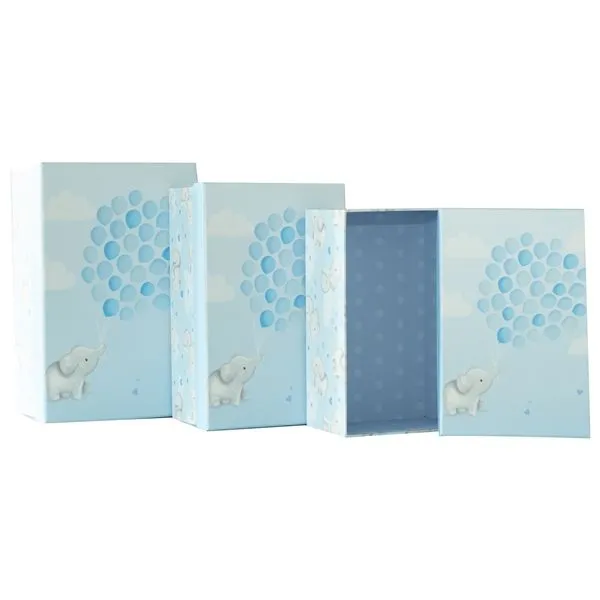 3 Nested Boxes Baby Blue