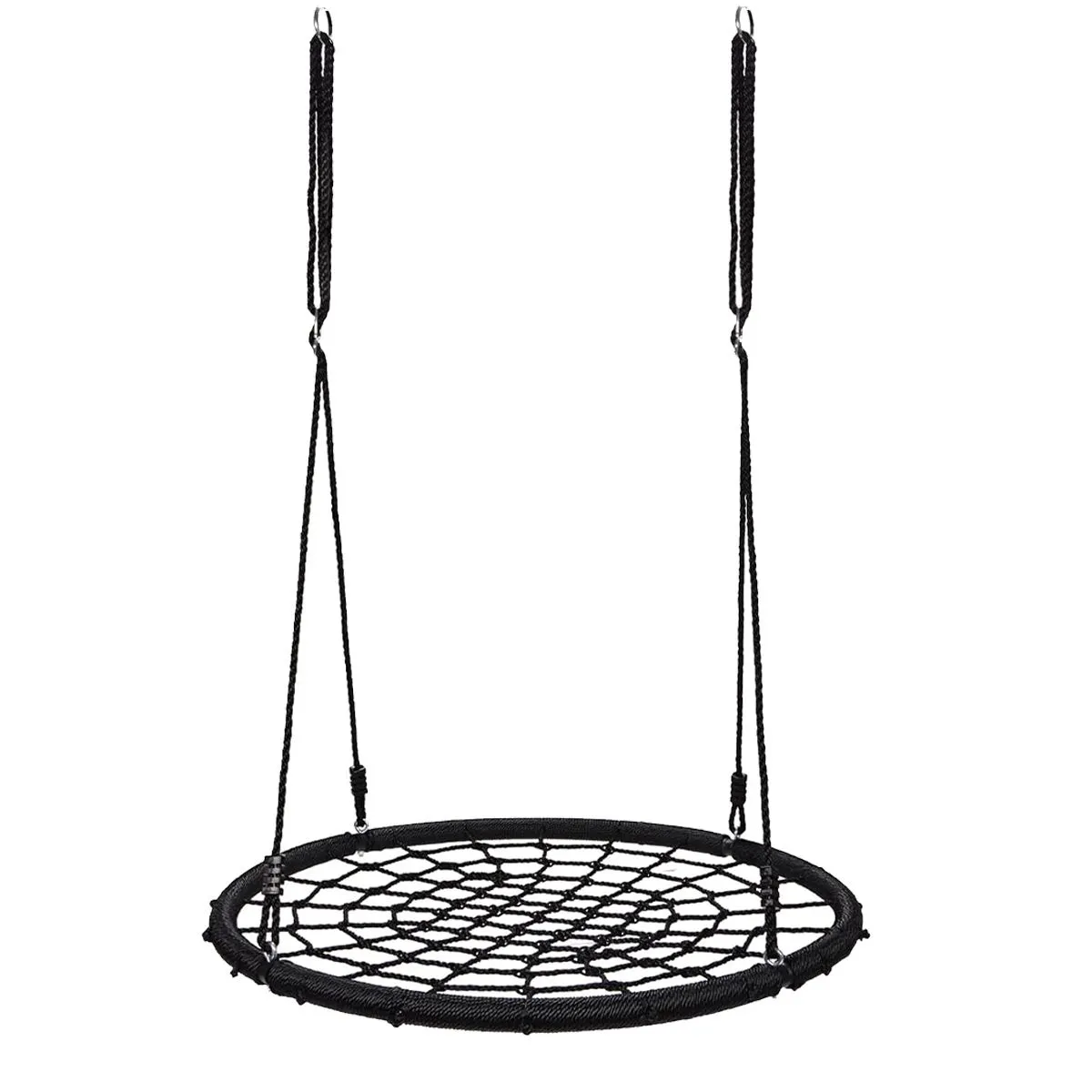 40" Spider Web Tree Swing Adjustable Kids Outdoor/Backyard Christmas Gift - Black