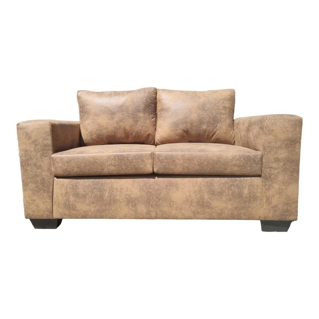 2 Seater Square Arm Couch - Beige Marbled