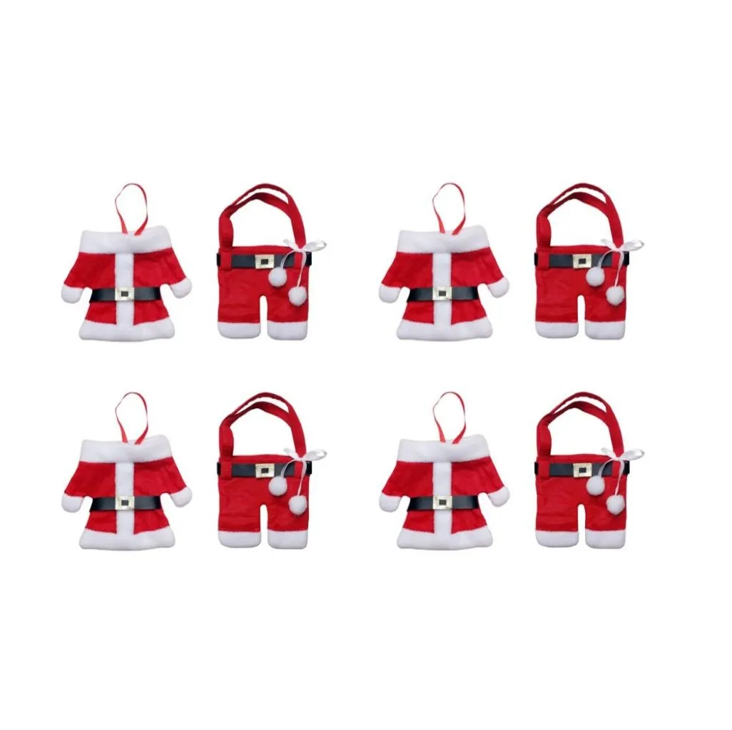 Christmas Decorations Cutlery Bags - Pack of 8