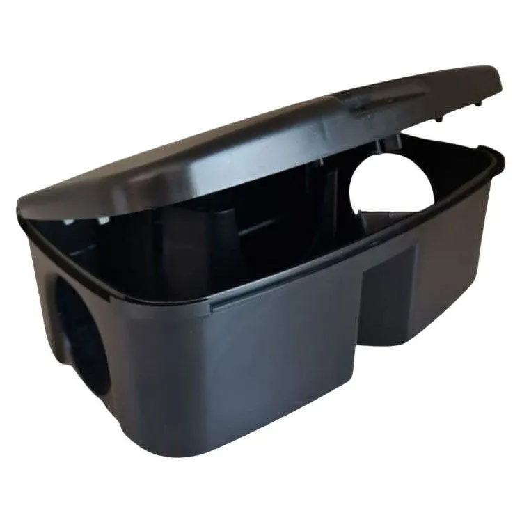 Combat Rats and Mice Bait Station Pest Control With Key - Black