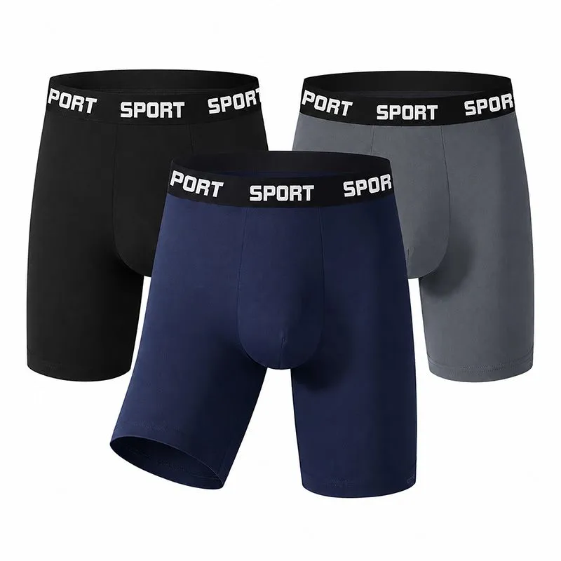 OYY 3 Pack Men's Long Underwear Quick Dry Sporty Boxer Briefs - M
