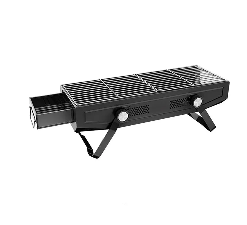Portable Foldable Charcoal BBQ Grill with Griddle Plate