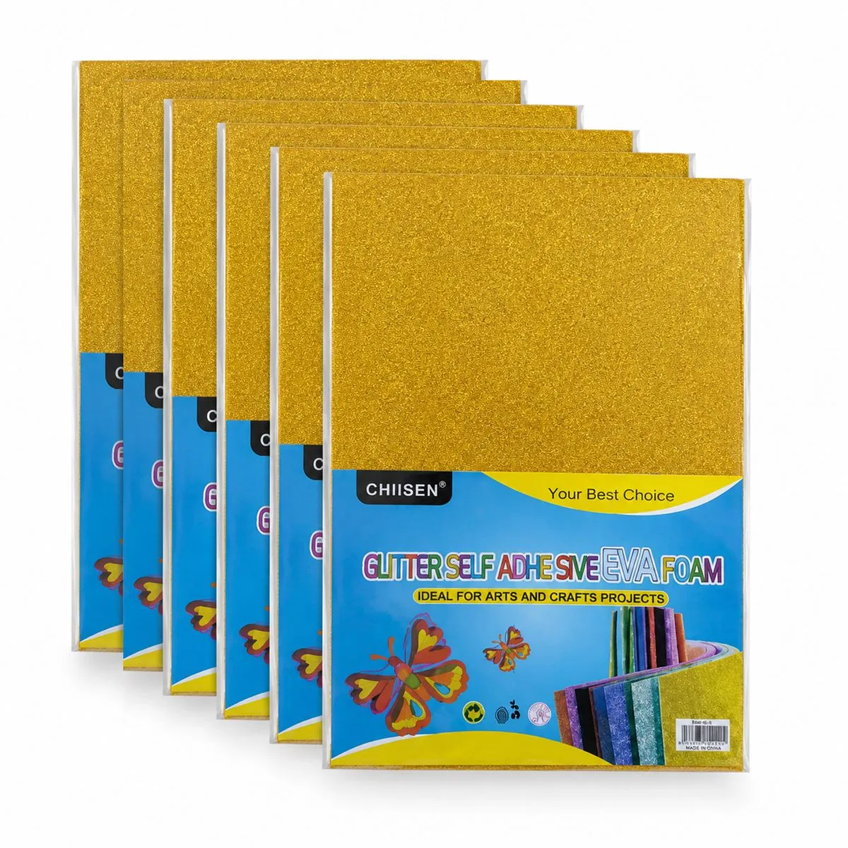 6 PCS GUTTER SELF ADHE SIVE EVA FOAM 200×300mm for Crafts, School & DIY