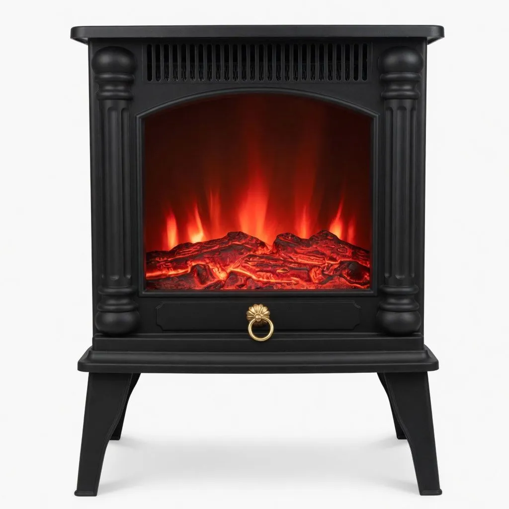 Electric Fireplace Stove Heater - Black