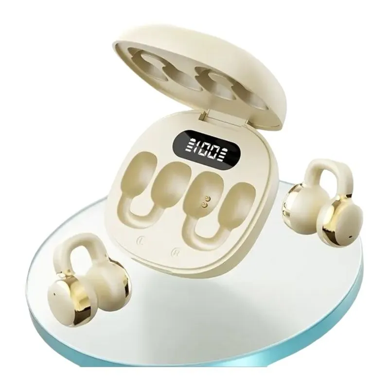 Wireless Earbuds, Stylish Duraible, Perfect Travel Workouts, Type-C - Beige