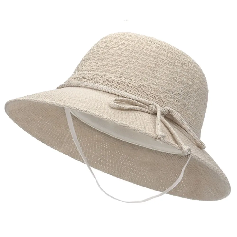 Fashion Woven Braided Bohemian Bucket Style Beach Sun Hat (56-58cm) - Brown