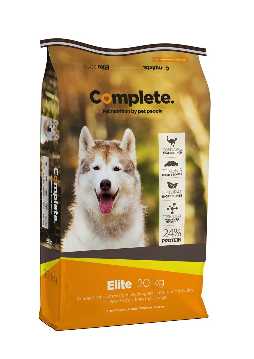 Complete Dog Food Poultry and Rice Elite Dogs Lrg-Giant Breed 20Kg
