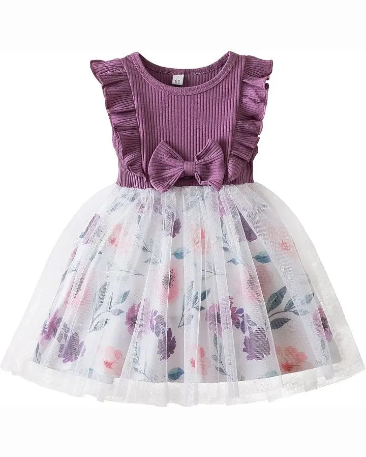 Lorraine Floral Print Princess Dress for Girls