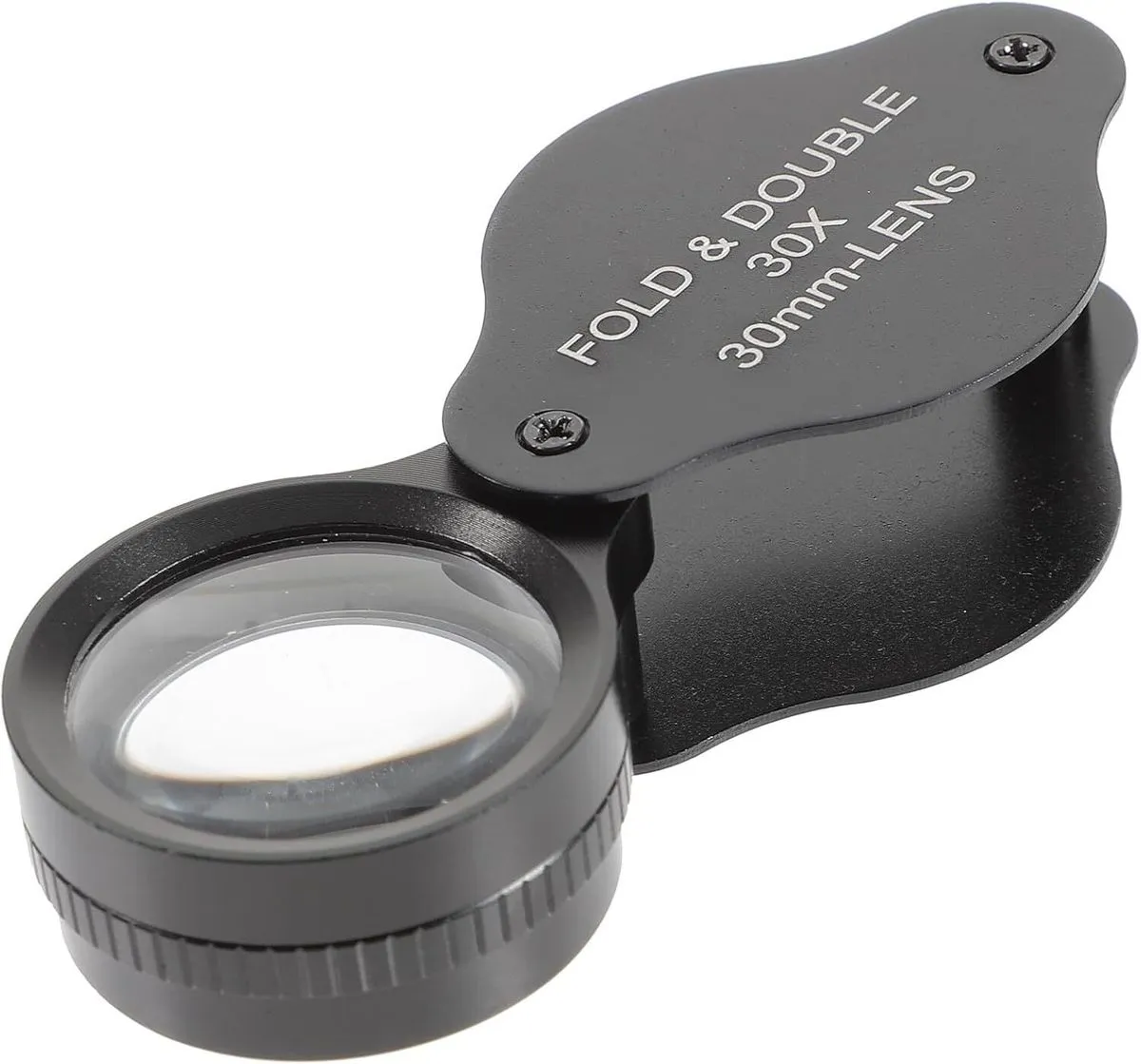 Folding 30x Magnifying Glass Portable Loupe with 30mm All-Optical Glass